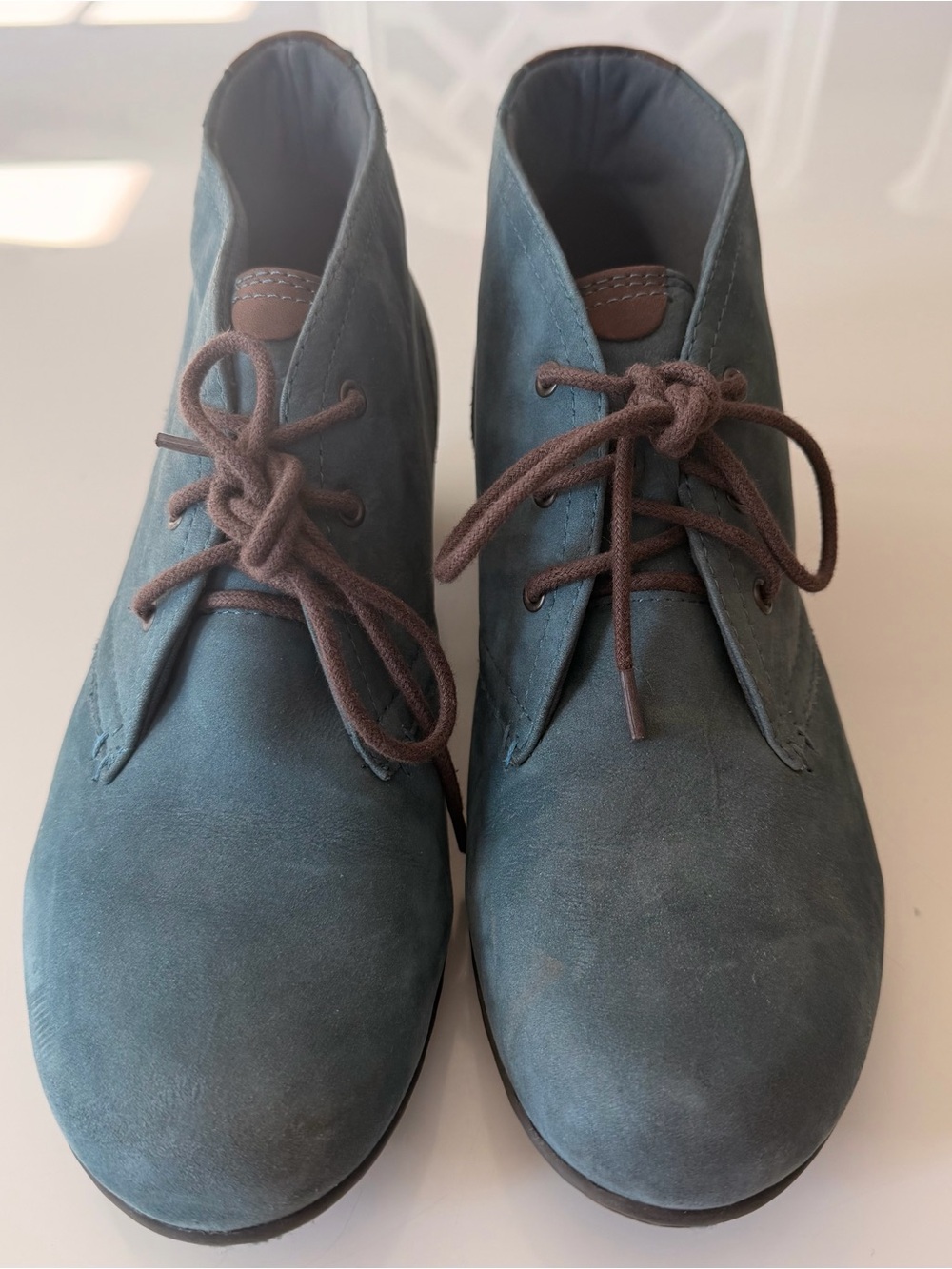 Women’s Blue Suede Ankle Boots - Classic Casual Style